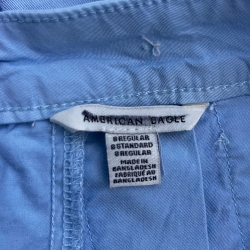 American Eagle Light Blue Pleated Mini Skirt 8 Regular Tennis Preppy‎ Pockets